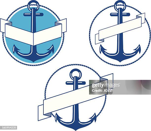illustrations, cliparts, dessins animés et icônes de ensemble d'ancre - corde bateau
