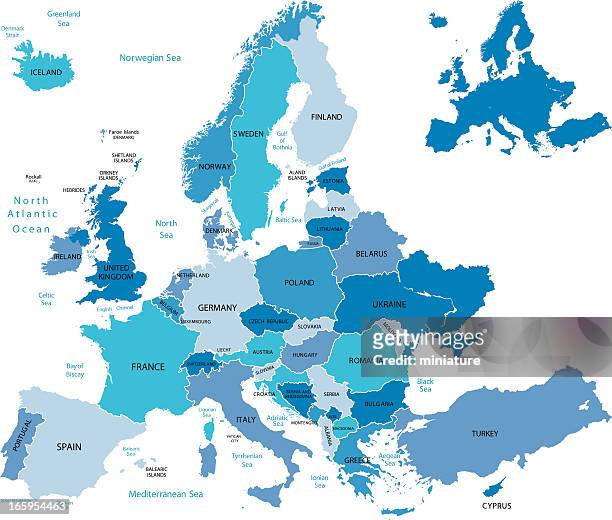 europe map - hungary stock illustrations