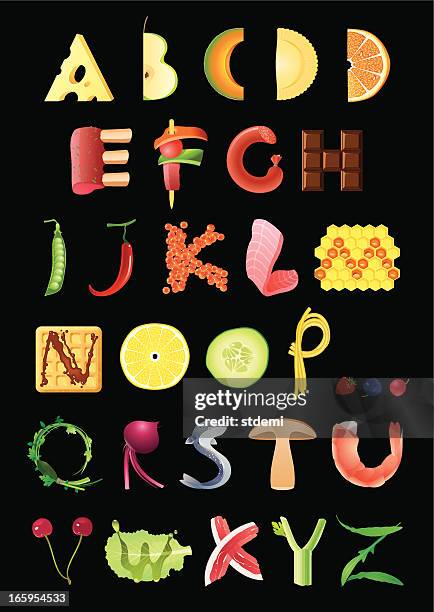 food alphabet - letter u stock illustrations