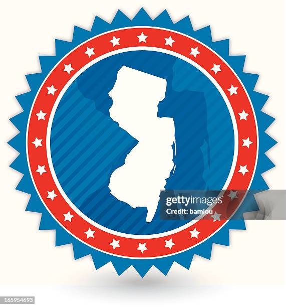 new jersey badge - rural internet stock illustrations