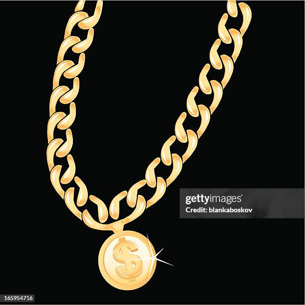 gold chain - stone object stock illustrations