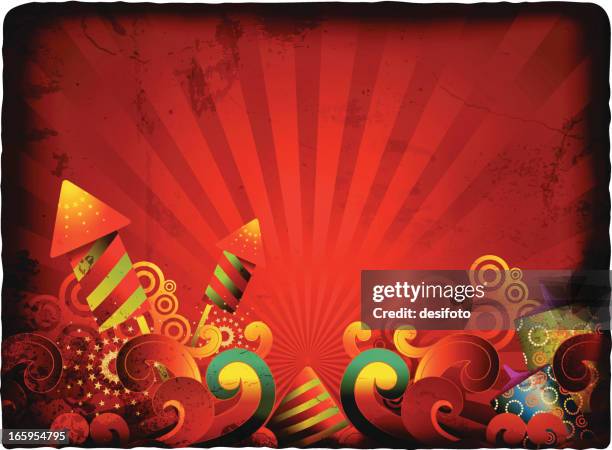 grunge fireworks - christmas cracker vector stock illustrations
