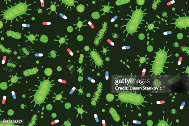 stockillustraties, clipart, cartoons en iconen met fight against bacteria - bacterie