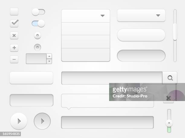 modern vector collection of multimedia web elements - graphical user interface stock illustrations