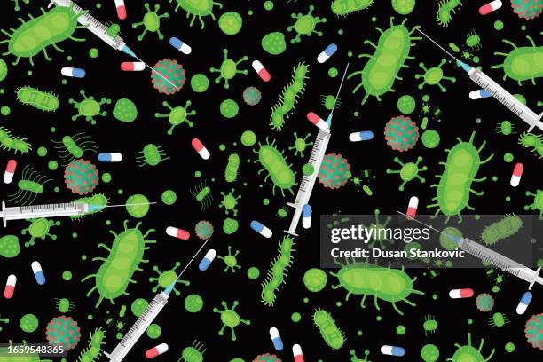 fight against bacteria - probiotic capsules stock illustrations