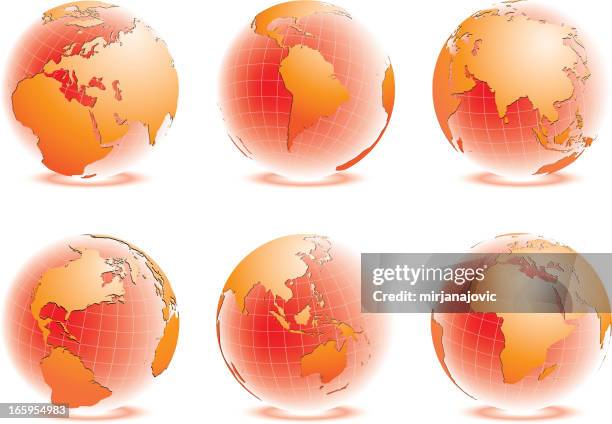 globe set orange - macro orange stock illustrations