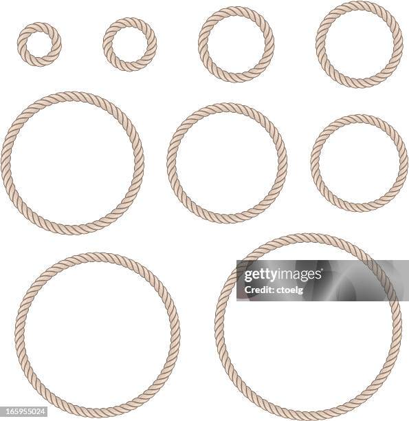 bildbanksillustrationer, clip art samt tecknat material och ikoner med rope circle set - rope