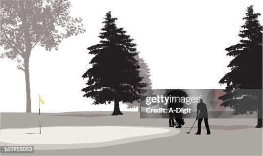 Golf Course Vector Silhouette Golf Course Vector Silhouette