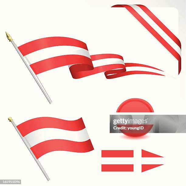 austria flag set - austria stock illustrations