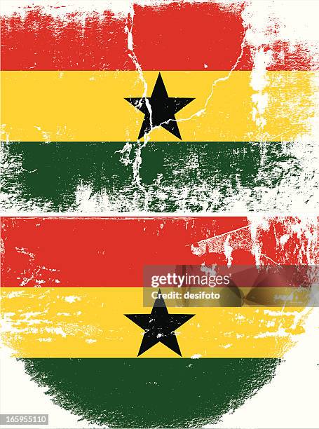 ghana grunge flagge - ghana flag stock-grafiken, -clipart, -cartoons und -symbole