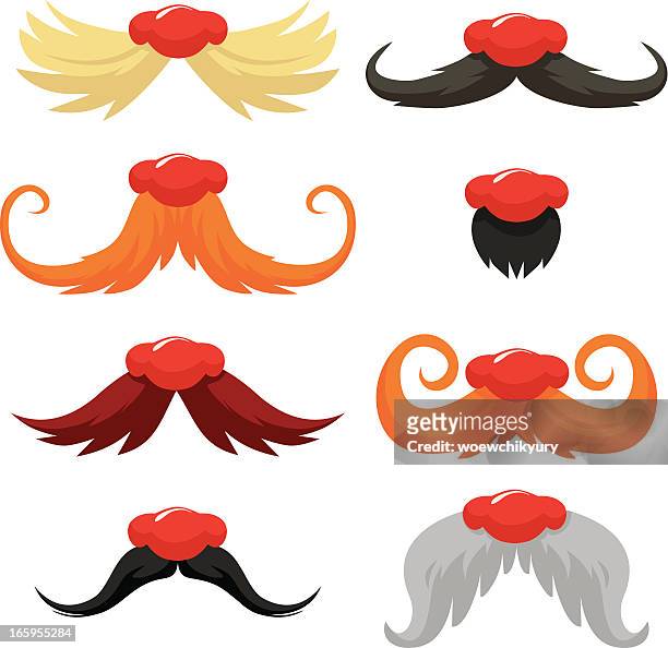 fake moustache - funny facial hair stock illustrations