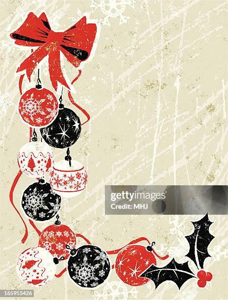 red and black bauble christmas background vertical - printing texture stock illustrations