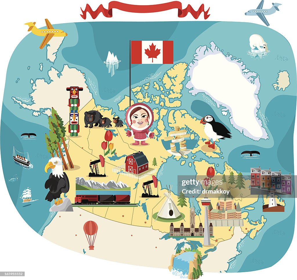 Cartoon map of Canada