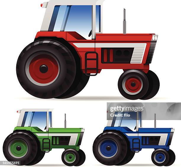 tractors - cartoon tire stock-grafiken, -clipart, -cartoons und -symbole