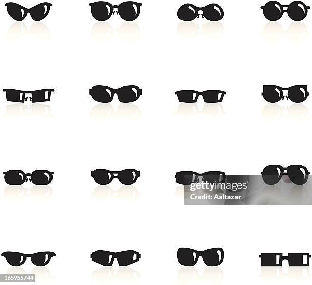 schwarze symbole-sonnenbrille - sunglasses stock-grafiken, -clipart, -cartoons und -symbole