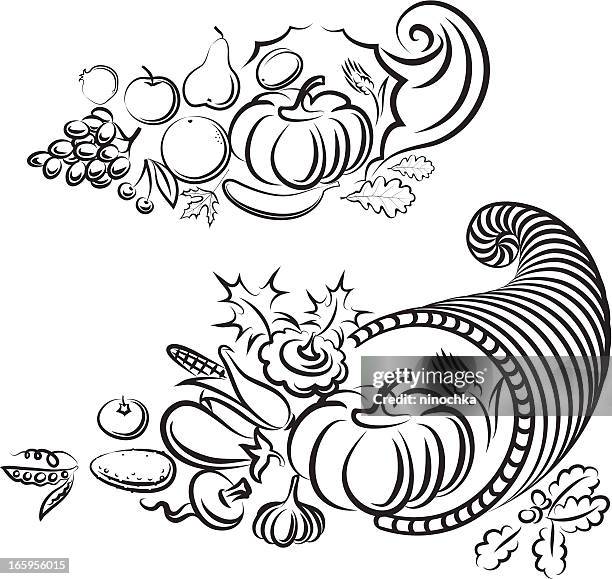 cornucopia - cornucopia vector stock illustrations