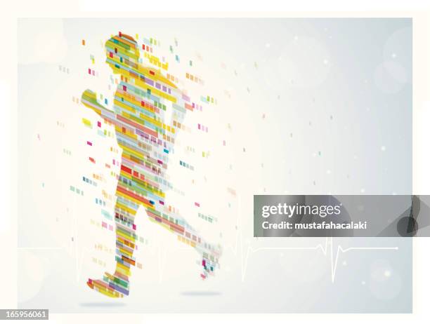 pixel man - pixelated person stock illustrations