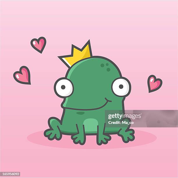 ilustrações de stock, clip art, desenhos animados e ícones de o sapo king com coroa dourada-mulher/fairytale - príncipe encantado