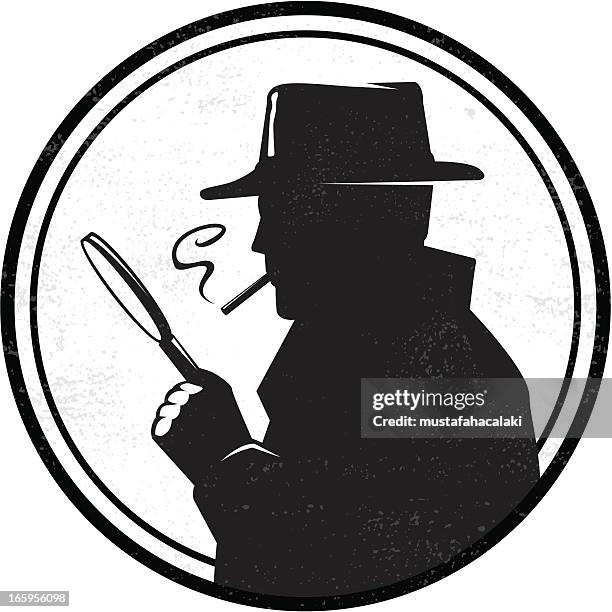 stockillustraties, clipart, cartoons en iconen met inspector - detective