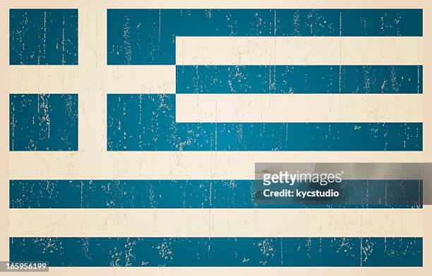 greek grunge vintage flag - greek flag stock illustrations