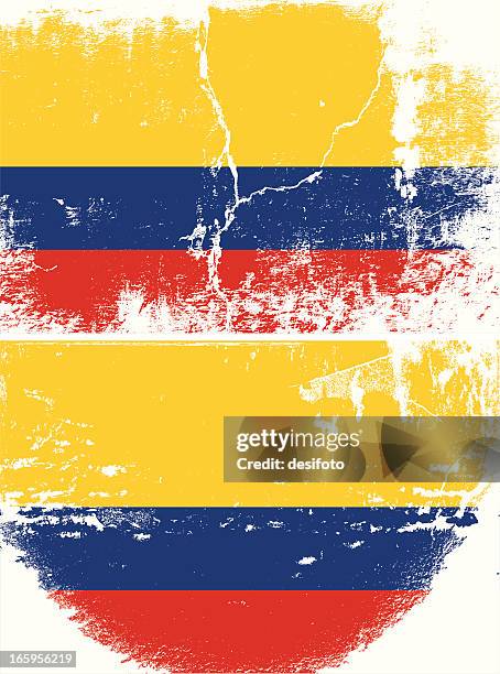 ilustraciones, imágenes clip art, dibujos animados e iconos de stock de bandera de grunge de colombia - colombia