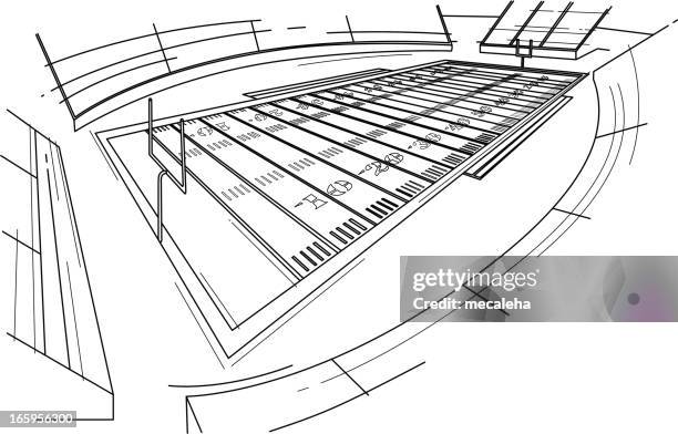 football-stadion - architekturmodell stock-grafiken, -clipart, -cartoons und -symbole