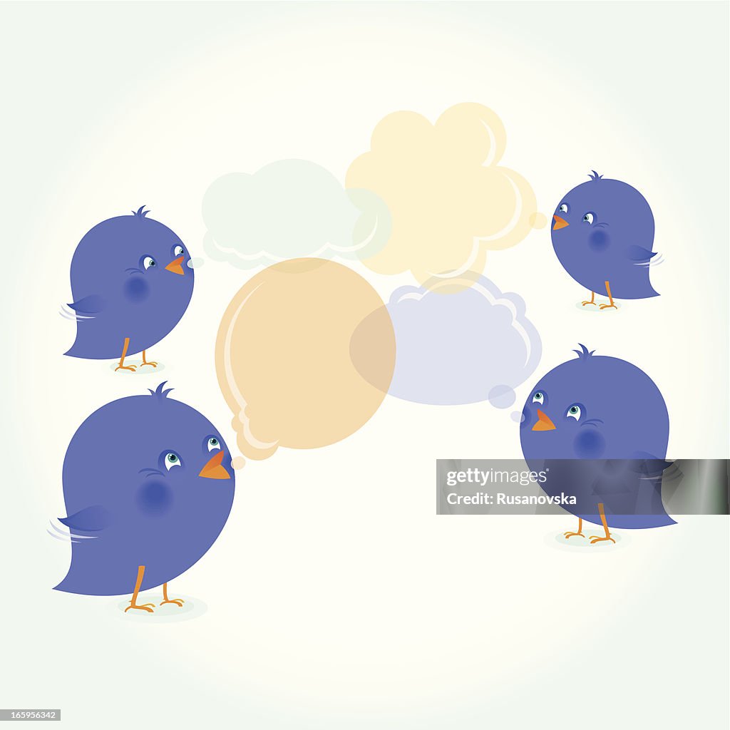 Bluebirds with Speech Bubbles