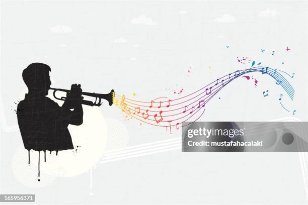 ilustraciones, imágenes clip art, dibujos animados e iconos de stock de músico graffiti - pentagrama