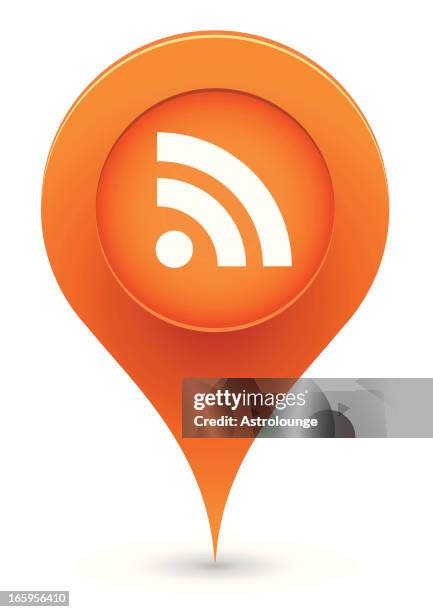 icon indicating link to rss feed - wireless internet stock illustrations