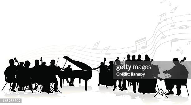 stockillustraties, clipart, cartoons en iconen met orchestra - opera