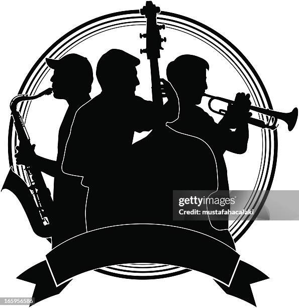 illustrations, cliparts, dessins animés et icônes de des musiciens badge - jazz band