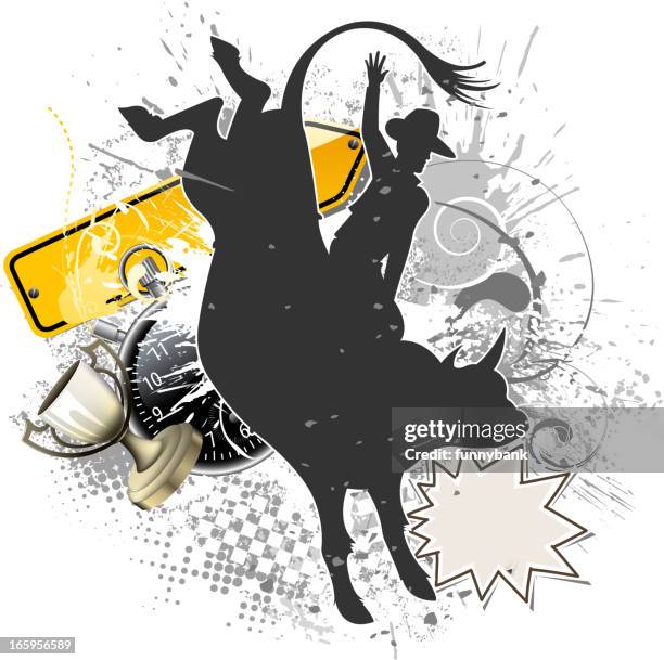 grunge rodeo - rodeo background stock illustrations