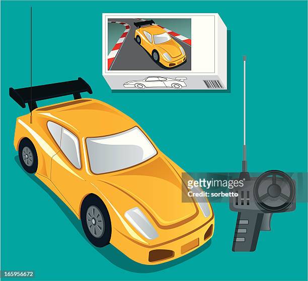 radio fernbedienung auto set - spielzeugauto stock-grafiken, -clipart, -cartoons und -symbole