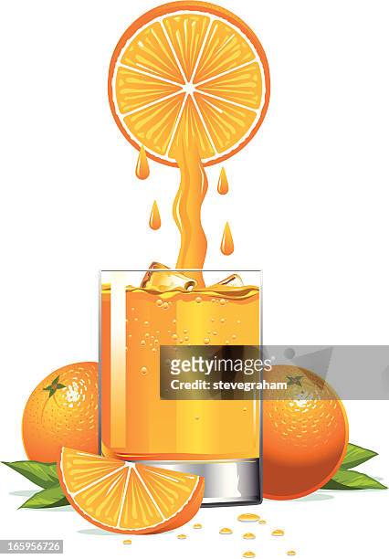 stockillustraties, clipart, cartoons en iconen met freshly squeezed orange juice - splash jus d'orange