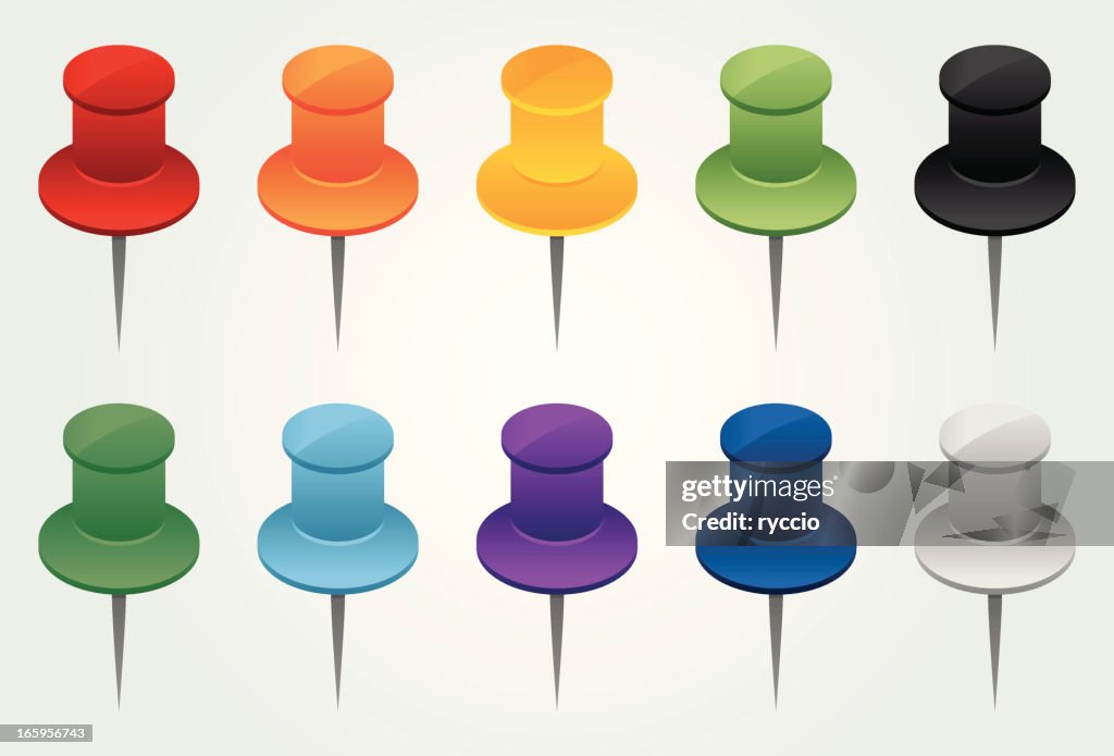 Pin Isometric Color Isometric Drawing Pins High-Res Vector Graphic - Getty Images