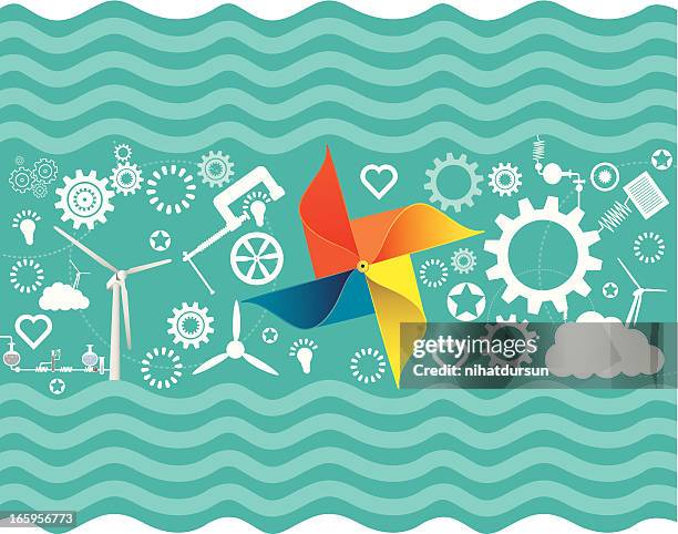 wind energy - propeller stock illustrations