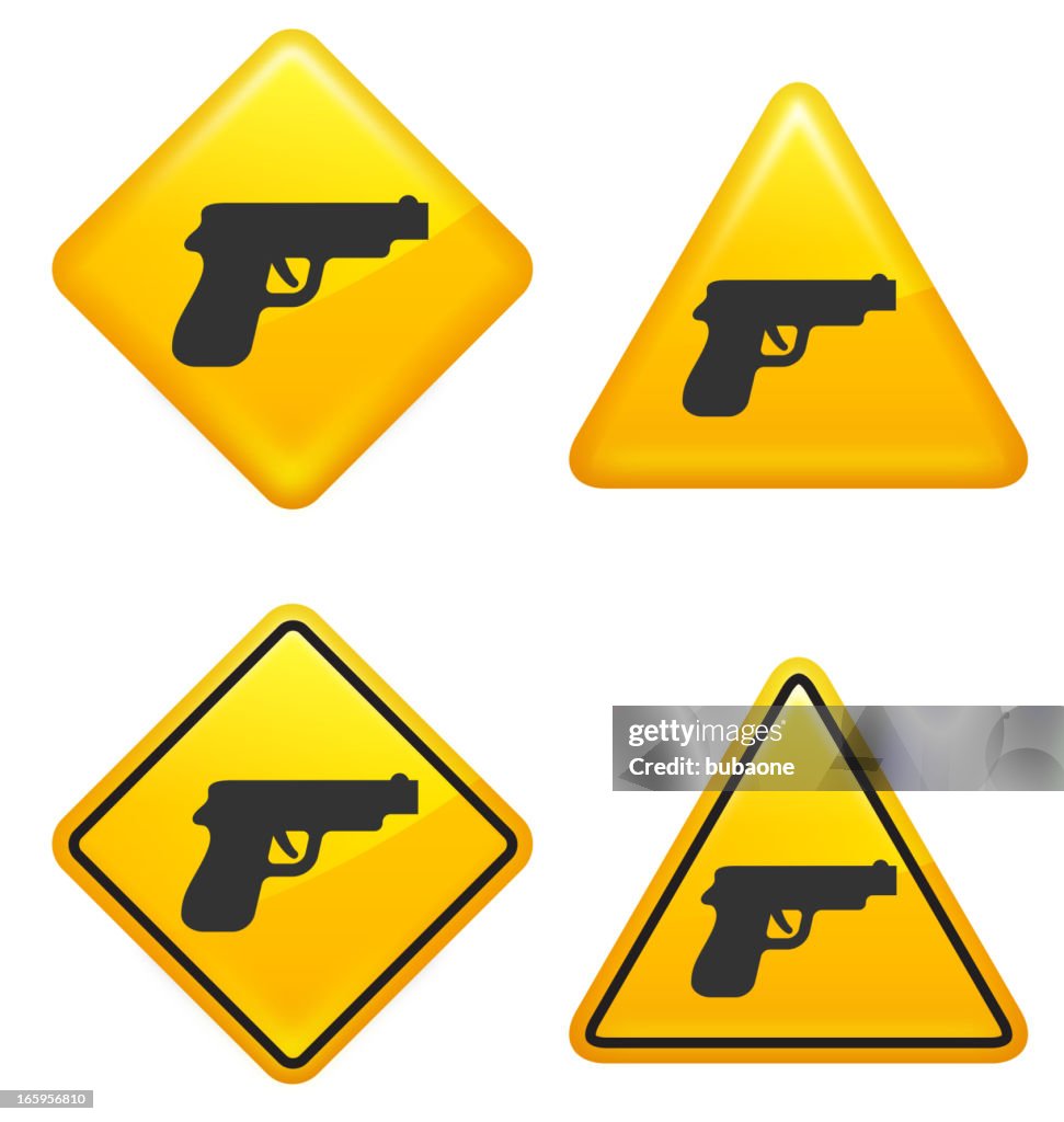 Gun Warning Warning And Caution Gun Control Street Signs High-Res Vector Graphic ...