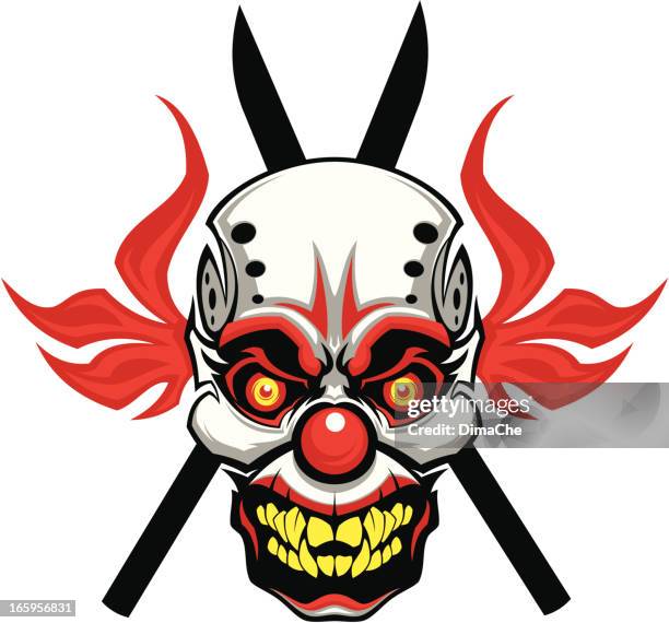 böse leopard-maske - jester stock-grafiken, -clipart, -cartoons und -symbole