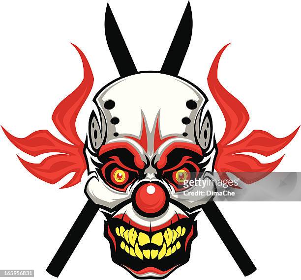 evil clown mask - clippers game stock illustrations