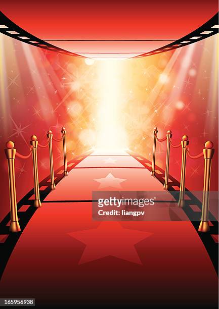red carpet & film - red rope stock illustrations