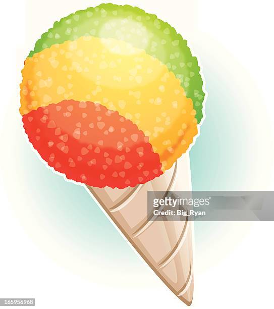 snow cone - snow cones shaved ice stock illustrations