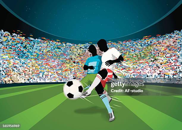 soccer players - football striker stock illustrations