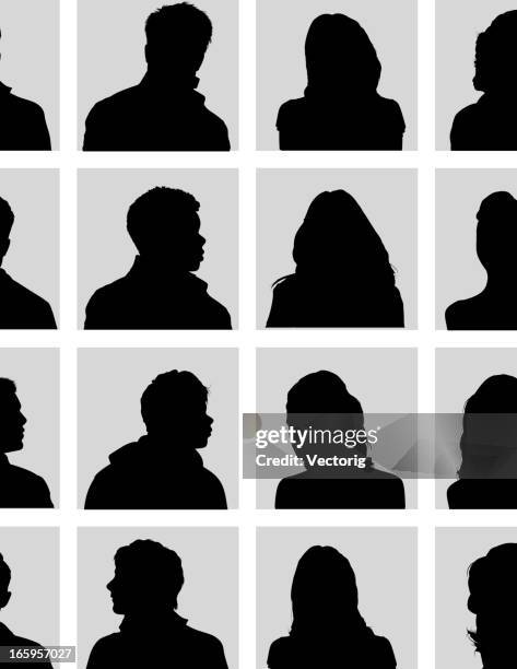 kopf silhouette - menschliches haar stock-grafiken, -clipart, -cartoons und -symbole