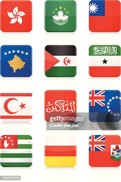 square icon collection - other countries - cook islands stock illustrations