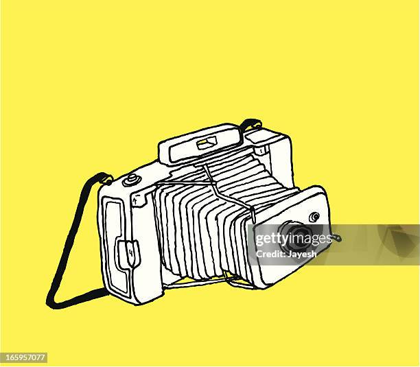 vintage instant capture camera - instant camera stock illustrations