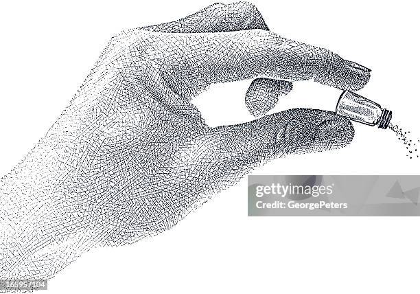 illustrazioni stock, clip art, cartoni animati e icone di tendenza di meno di sale - saliera