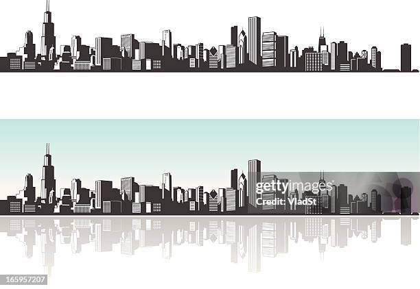 chicago skyline - chicago illinois 幅插畫檔、美工圖案、卡通及圖標