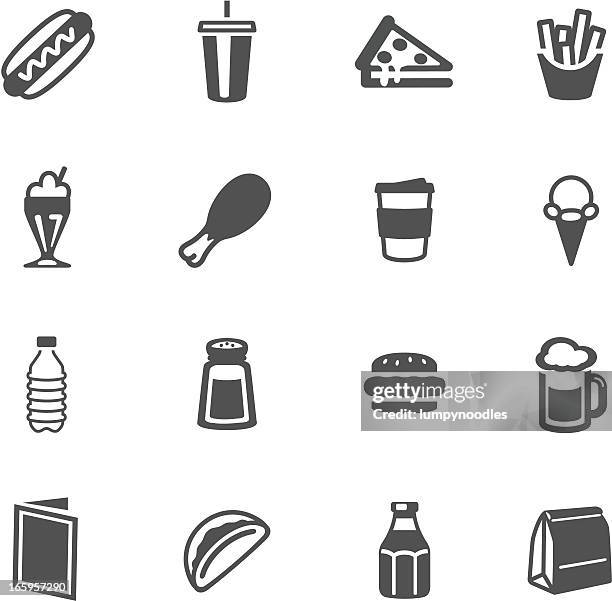 fast food symbols - fast food stock illustrations