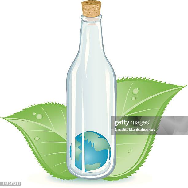 bottled planet - bottle condensation stock illustrations