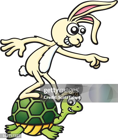 Turtle Punching Rabbit Rabbit And Turtle High-Res Vector Graphic - Getty Images